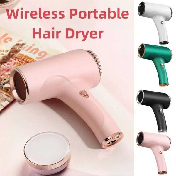 Secadores de cabello Alta velocidad Viento inalámbrico secador de cabello Viaje portátil Fast USB Carga al aire libre Conveniente Q240429