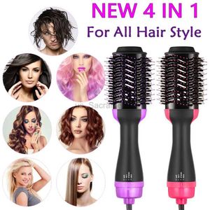 Haardrogers Huishoudelijk 4 in 1 Curler One Step Hair Volumizer Salondroger Styler Hete luchtkam Stijltangborstel Negatieve ionengenerator 240329