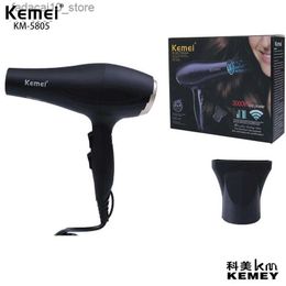 Secadores de pelo Kemei KM-5805 Secador de pelo de alta calidad Enchufe de la UE 220 Voltaje Gran potencia Secador de pelo profesional Secador Com Difusor Q240109