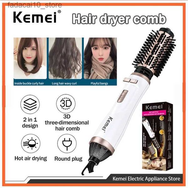 Sèche-cheveux Kemei km-8020 température réglable chauffage rapide multifonctionnel sèche-cheveux électrique peigne à friser peigne à cheveux raides Q240109