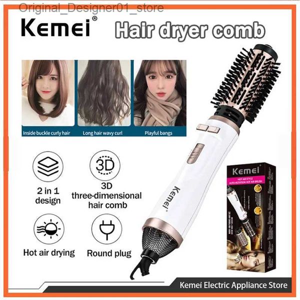 Sèche-cheveux Kemei km-8020 température réglable chauffage rapide multifonctionnel sèche-cheveux électrique peigne à friser peigne à cheveux raides Q240131