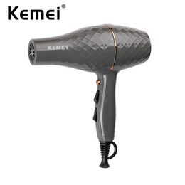 Hair Dryers Kemei Professional Hair Dryer Salon 2000W High-Power Hot Air 2-Speed snel huishouden 220V Q240429