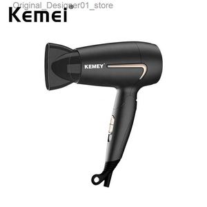 Sèche-cheveux Kemei Sèche-cheveux professionnel Portable Poignée pliable Compact 1800W Sèche-cheveux Vent chaud Appareil ménager à faible bruit Outils de coiffure Q240131