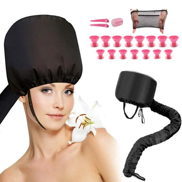 Sèche-cheveux L Portable Bonnet Hood Dryer Attachment for Women Capuche réglable Deep Conditioning Mask Cap With 15 Sile Curl Lulubaby Amog7