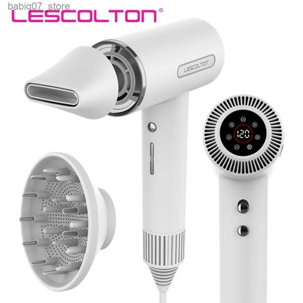 Secadores de cabello Lescoton Secador de cabello profesional de alta velocidad 110000 rpm Motor Secado rápido Bajo nivel de ruido 110 V / 220 V Iones negativos Q240306
