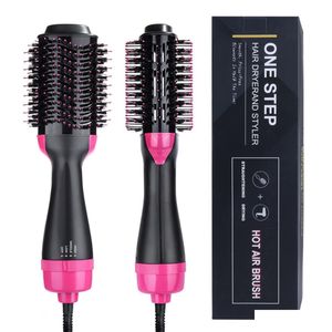 Sèche-cheveux Réglage du volume en une étape Sèche-cheveux Salon Air Paddle Styling Brush Générateur d'ions négatifs Fer à friser droit électrique Dro Dhtcl