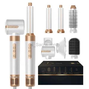 Secadores de pelo Secador de pelo profesional 7 en 1 Herramientas de peinado del cabello Set de regalo Cepillo alisador de pelo 110000 RPM Motor Secador de pelo iónico de alta velocidad 240329