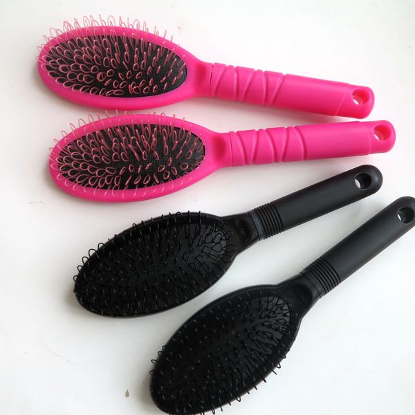 Extensions de cheveux peigne brosses pour Extensions de cheveux humains perruques boucle brosses dans pinceaux de maquillage outils couleur noir rose
