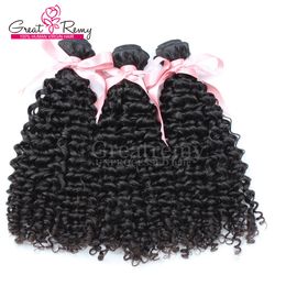 3 stks / partij Haarverlenging Peruviaanse Krullend Wave Menselijk Haar 8 "-30" Onverwerkte haar inslag Natural Color 7A Grade Greatremy Drop Shipping