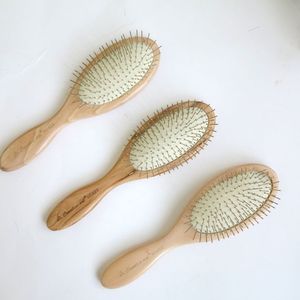 Extensions de cheveux brosse peigne manche en bois massage avec épingles en métal message coussin d'air blanc meilleure vente