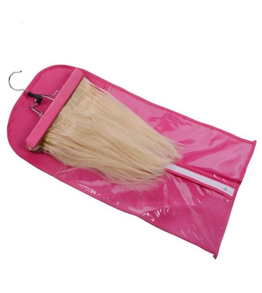 Extensions de cheveux transporteur stockage non-tissé valise sac paquet avec cintre en bois pour pince de trame de cheveux vierges dans l'extension de cheveux 4487430