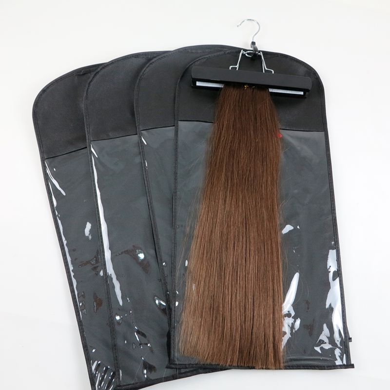 ملحقات الشعر التعبئة حقيبة الغبار حزمة حقيبة مع شماعات ل مقطع الشعر الإنسان لحمة أدوات الشعر professinal