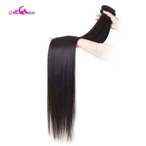 Hair Extensions Pieces Ali Coco-Mechones de Cabello Humano Ondulado Pelo Brasileo Liso Remy Color Natural 30 Pulgadas 32 34 36 38 Y 40 Pulgadas 220222