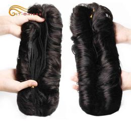 Extensions de cheveux Pièces mécanes de cabello humano rizado para mujer extension pelo brasileo ondulado corto mechones 2102228704764