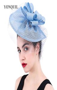 Haar fascinators hoed Derby Royal Big Headwear Veils met loops haaraccessoires op haarclips voor vrouwen dames bruiloft hoofdtooi S3093444