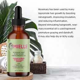 Croissance des cheveux Huile essentielle Rosemary Mint Hair Renforcening Huile Traitement Dry Mielle Organics Termies Couvroises Huile essentielle