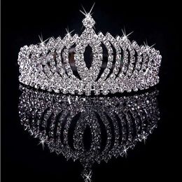 Coiffure Couronne Crown Rhinestone Tiara avec peigne Child Head Pieces Crystal Sier bijoux Sier Diamond of the Girls 0516