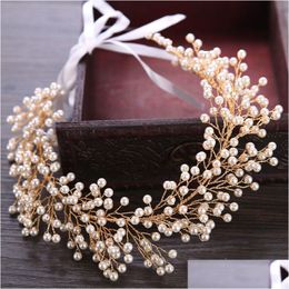 Haar sieraden forseven Goldsier Color Pearls hoofdband headpieces vrouwen kinderen tiara bruid coroa noiva accessoires drop dhgarden dhoei