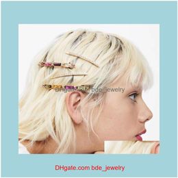 Bijoux pour cheveux bijoux pinces à cheveux Barrettes 4 pièces ensemble Cro couleur paillettes Bling mignon Clip doux Preppy Kawayi Harajuku élégant mode Slash Dro