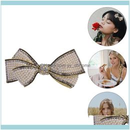 Joyería para el cabello Jewelryhair Clips Barrettes 1 PC Imitación Pearl Bowknot Barrette Clip para adultos (colores surtidos) Entrega de gotas 2021 0Vqd3