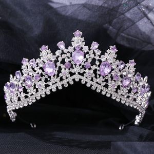 Haar sieraden kmvexo vintage sier kleur paarse tiara's kronen hoofdbanden bruid feest diadeem bruids ornamenten drop dhgarden dhri8