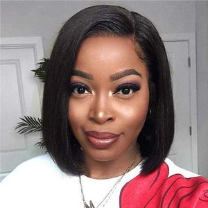 Cheveux Lace Wigs Bobo Headset Tendance de la mode coréenne Femme Side Parting Bangs Wig