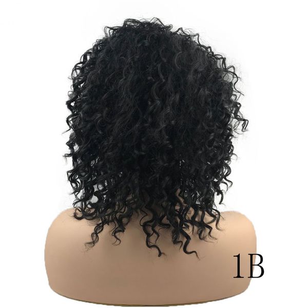 Pelucas de encaje para el cabello Pelucas de cabello humano de seda de alta temperatura con gradiente de cabello corto y rizado para mujer Peluca con parte lateral negra Pelucas completas naturales rizadas afro para mujer 150% suaves y cómodas