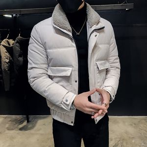 Revers de cheveux coton hommes version coréenne de la tendance belle veste en coton 2019 nouvelle veste chaude d'hiver vêtements épais