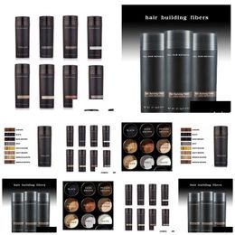 Produits de perte de cheveux Drop Top Building Fibers 27.5G Thinning Concealer Instant Keratin Powder Black Spray Applicator Pikk Delivery Car Dhx48