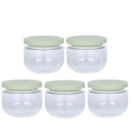 Bouteille de masque capillaire rechargeable, pots de crème de soin de la peau de 8 oz, vides, transparents, larges bouteilles de mois, fond rond, blanc, vert, couvercle à vis, pots en plastique, conteneurs pour cosmétiques 250ml