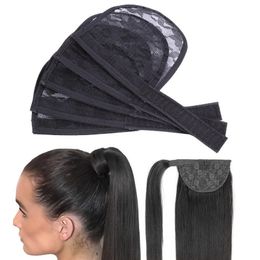 Pelillo de la red de cabello para la cola de caballo para la cola de caballo Afro Puff Bun Net Weving Wig Hereds Herramientas Drawstring Pony Tail Net