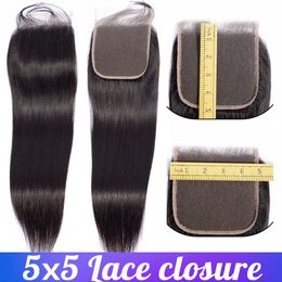 Morceaux de cheveux 1210 pièces dentelle Clre 5x5 partie centrale libre droite humaine avec bébé vente en gros Jarin noir naturel 230214