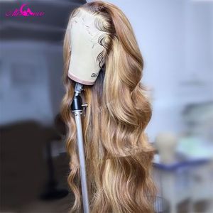 Hair pieces 13x4 Blonde Highlight Lace Front For Women Preplucked 12A Honey Frontal Human Brazilian 230609