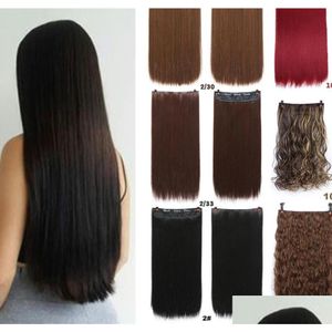 Pièces de cheveux allaosify 5 Clip en extension synthétique noir brun marron faux accessoires pour femmes 2102171227338 Drop Livrot Prod Otpzz