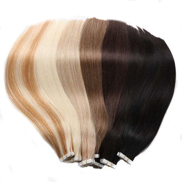 Piezas de cabello Cinta BHF en extensiones de cabello humano 20 piezas Cinta de extensión adhesiva recta europea Remy en cabello humano 230504