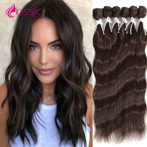 Morceaux de cheveux CLASSIC PLUS Weave Loose Wave Bundles Extensions de nature synthétique 20 pouces Ombre Blonde Fibre haute température 221031