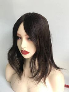 Pièces de cheveux Topper de cheveux humains avec clips haut en soie Topper de cheveux chinois pour femmes Injection double face 15CM * 16CM 5.9 pouces * 6.3 pouces