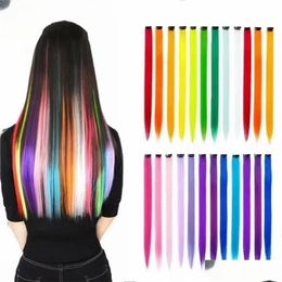 Haarstukken Lang rechte kleur stuk extensions Clip in markeer extensiones de cabello natuurlijke drop levering producten dhjmu