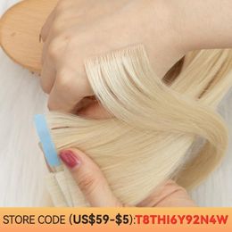 Morceaux de cheveux MRS HAIR Invisible Tape in Extensions Human Injection 60 PU Weft On 10pcs pack For Side 230614