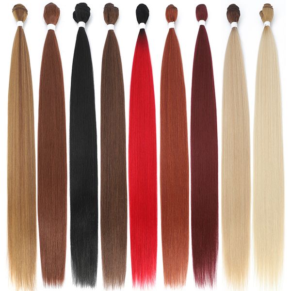 Pièces de cheveux Cheveux Raides Bundles Extensions Lisse Ombre Cheveux Tissage 36 Pouces Super Long Synthétique Cheveux Raides Bundles Complet à Fin 230504