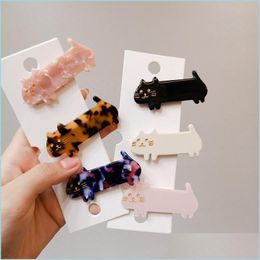 Haarspelden Acetaat schattige cartoon Cat Animal Hairgrip vrouwen Girls Hair Clips Pin Claw Hairspin Accessoires Beprakje Haarclip Drop Delive Dh9ni