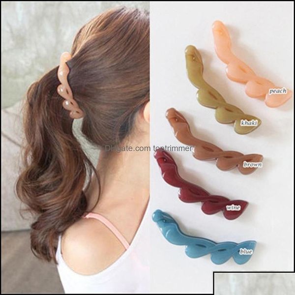 Horquillas para el cabello Aessories Herramientas ProductosNiñas Abrazadera Banana Grip Clip Coreano Horquilla Ponytail Holder Mujeres Headwear Aessorie Herramienta de trenzado DHWBA