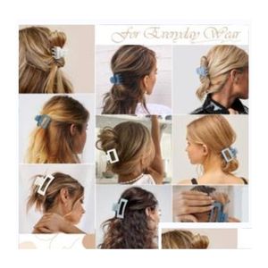 Épingles à cheveux Clips pour femmes Rec Claw accessoires épais carrés minces - Brown Drop Livilar Products Tools OTPCA