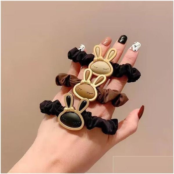 Épingles à cheveux Lapin Oreille Bandeau Corées du Sud Bandeau Corde Filet Rouge Haute Élastique Prêle Petit Intestin Boucle Drop Delivery Products Dhtur