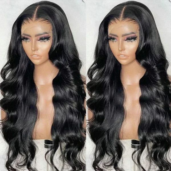 Produits capillaires Black Body Wig Wig Synthetic Lace Front Perruques pour les femmes Cosplay de fête naturelle sans glues