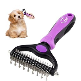 Peigne d'épilation pour chiens et chats, démêlant, brosse de démêlage, outil de toilettage pour poils longs et bouclés, pour animaux de compagnie