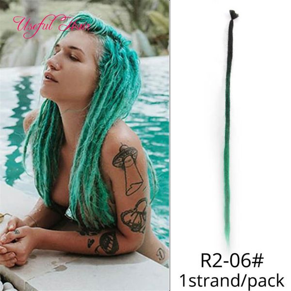 Cintas para el cabello Falso Sucio Trenzado Africano Rastas pequeñas Cuerda de color Conectado con degradado Sombreros Trenzado sintético Mujeres Pink Dread