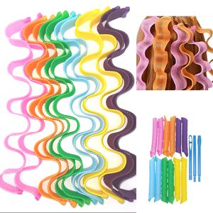 Bigoudis 12 pièces bigoudis magiques boucles ondulées Kit de coiffure bigoudi sans chaleur pour femmes fille sans chaleur longue 230325