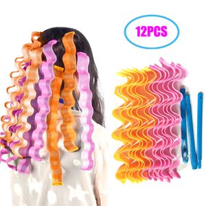 Rodillos para el cabello 12 unids / set Magic Curler Heatless Wave Formadores Peinado Roller Sticks Curling Herramientas de peinado para mujeres 230918