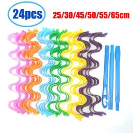 Haarrollers 24 STKS Haarkrulspelden 25 30 45 50 55 65 CM Draagbare Kapsel Roller Sticks Duurzaam Schoonheid Make-up Curling DIY Magic Hair Styling Tool 231202